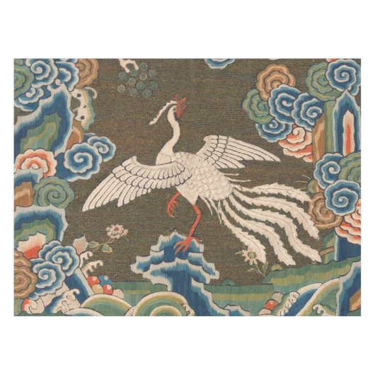 Nappe Impression de broderie en soie blanche antique chi (Devant (Horizontal))