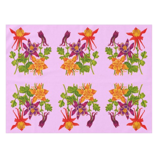 Nappe impression de fleurs de columbine (Devant (Horizontal))