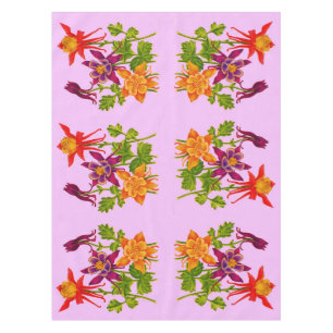 Nappe impression de fleurs de columbine