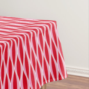 Nappe Impression de ruban de milieu de siècle, rouge cor