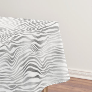 Nappe Impression Zèbre blanc argenté
