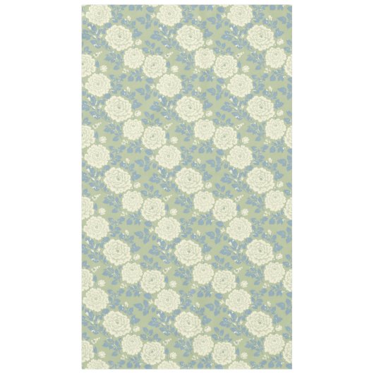 Nappe Imprimé floral bloc bleu vert (Devant)