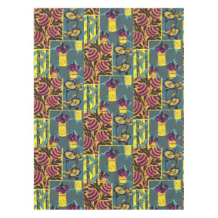 Nappe Imprimé floral violet et sarcelle maximaliste vibr