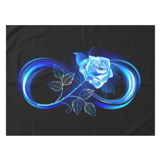Nappe Infini lumineux avec rose bleue (Devant (Horizontal))