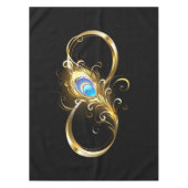 Nappe Infinité avec plume de paon doré (Devant)