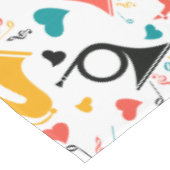 Nappe Instruments de musique colorés Note & Coeurs Motif (Angle)