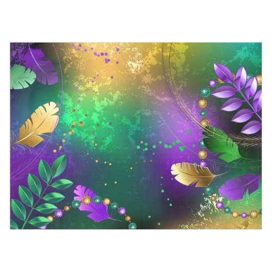Nappe Iridescente mardi gras arrière - plan avec perles (Devant (Horizontal))