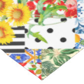 Nappe italien, art sicilien, patchwork, Fleurs d'été  (Angle)