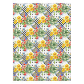 Nappe italien, art sicilien, patchwork, Fleurs d'été  (Devant)