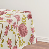 Nappe Jacobean Floral Pattern Rouge Rose Gold Crème (In Situ)