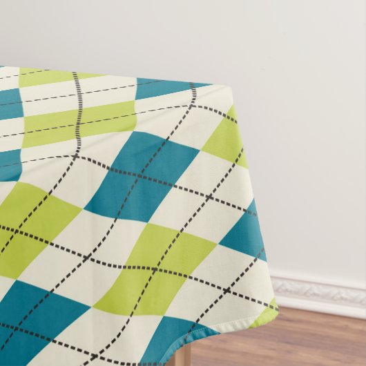 Nappe Jacquard bleu et vert (In Situ)