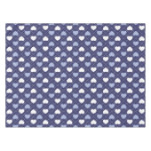 Nappe Jacquard des Coeurs Bleus et Blancs (Devant (Horizontal))