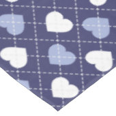 Nappe Jacquard des Coeurs Bleus et Blancs (Angle)