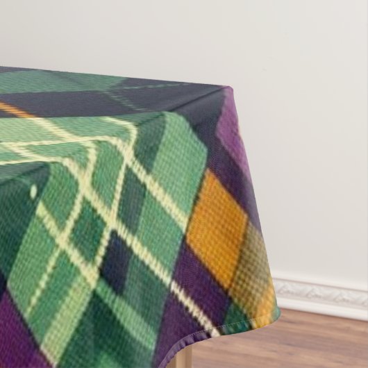 Nappe Jacquard Mardi Gras jaune violet vert (In Situ)