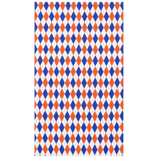 Nappe Jacquard orange et bleu diamant (Devant)