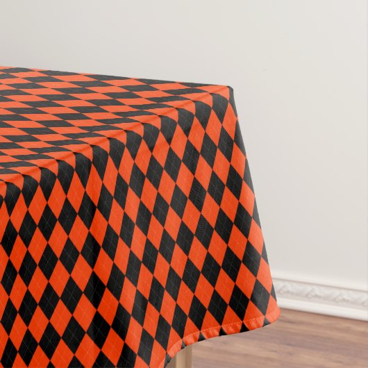 Nappe Jacquard-Orange-Noir-52x70 COTON TABLECLOTH (In Situ)