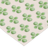 Nappe Jade vert Feuilles sur beige clair (Angle)