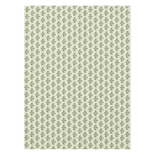 Nappe Jade vert Feuilles sur beige clair (Devant)