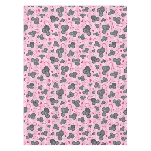 Nappe J'aime mon motif de souris dans le rose (Devant)