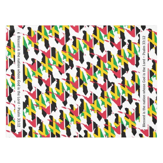 Nappe JAMAICA TRINIDAD Bienheureuse Nation double patrim (Devant (Horizontal))