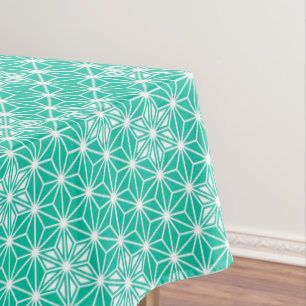 Nappe Japonais Asanoha motif - bleu paon