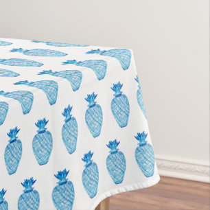 Nappe Jar à gingembre blanc et bleu ananas