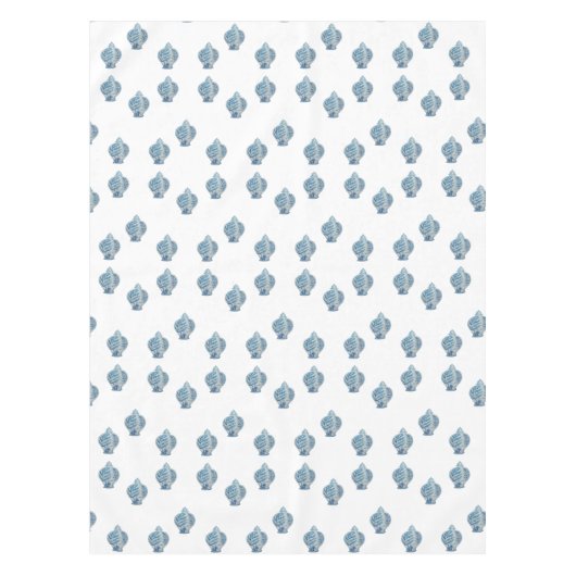 Nappe Jar de gingembre blanc et bleu peint à la main (Devant)