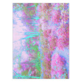 Nappe Jardin Abstrait impressioniste rose et turquoise (Devant)