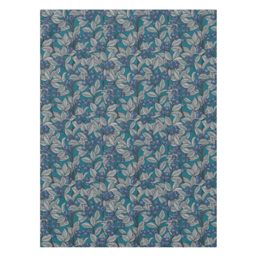 Nappe Jardin aux bleuets, bleu et gris (Devant)