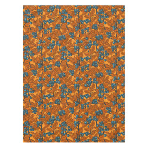 Nappe Jardin aux bleuets, bleu et orange