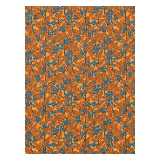 Nappe Jardin aux bleuets, bleu et orange (Devant)