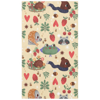 Nappe jardin de campagne escargot abeille grenouille rat