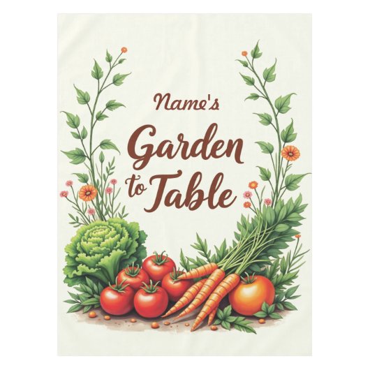 Nappe Jardin de nom modifiable à table (Devant)