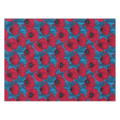 Nappe Jardin de pavot rouge sur bleu (Devant (Horizontal))