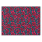 Nappe Jardin de pivoine rouge sur bleu foncé (Devant (Horizontal))