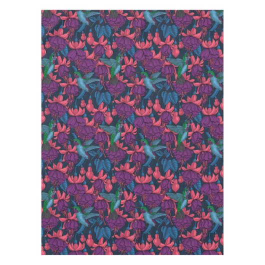 Nappe Jardin des colibris en violet et bleu (Devant)