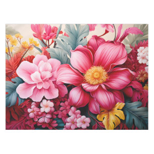 Nappe Jardin floral tropical rose exotique