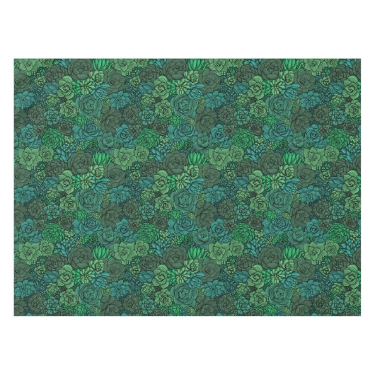 Nappe Jardin succulent en vert (Devant (Horizontal))