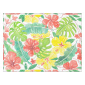Nappe Jardin tropical, plumeria hibiscus et feuilles de  (Devant (Horizontal))