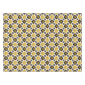 Nappe Jaune Blanc À damiers Fleur de lis Design (Devant (Horizontal))