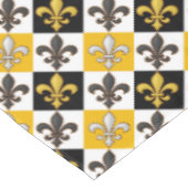Nappe Jaune Blanc À damiers Fleur de lis Design (Angle)