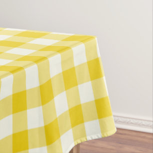 Nappe jaune citron de contrôle de motif de guinga