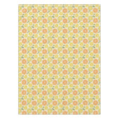 Nappe Jaune citron orange Motif blanc (Devant)