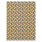 Nappe Jaune citron orange motif bleu (Devant)
