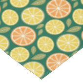 Nappe Jaune citron orange Motif vert (Angle)