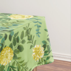 Nappe Jaune clair et vert pâle Rose Mariage floral