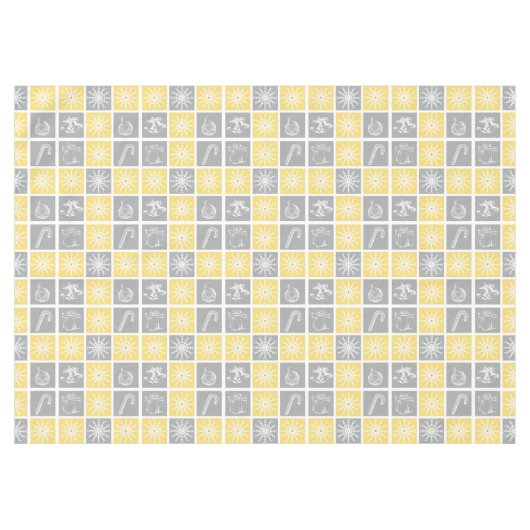 Nappe Jaune gris vacances hiver quilt motif (Devant (Horizontal))