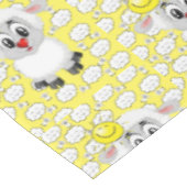 Nappe Jaune Mouton Blanc Nuages Soleil (Angle)