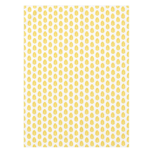 Nappe Jaune Rustique Floral Oeuf de Pâques Linocut (Devant)
