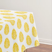 Nappe Jaune Rustique Floral Oeuf de Pâques Linocut (In Situ)